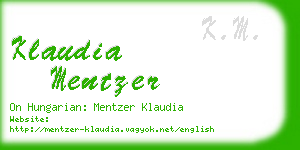 klaudia mentzer business card